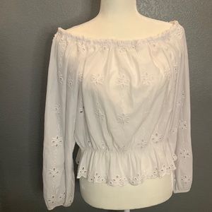 Large Long Sleeve White Blouse